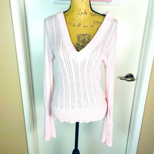 Tommy Hilfiger Pink Sweater Woman Cotton Sweatshirt Long Sleeve knitted Large